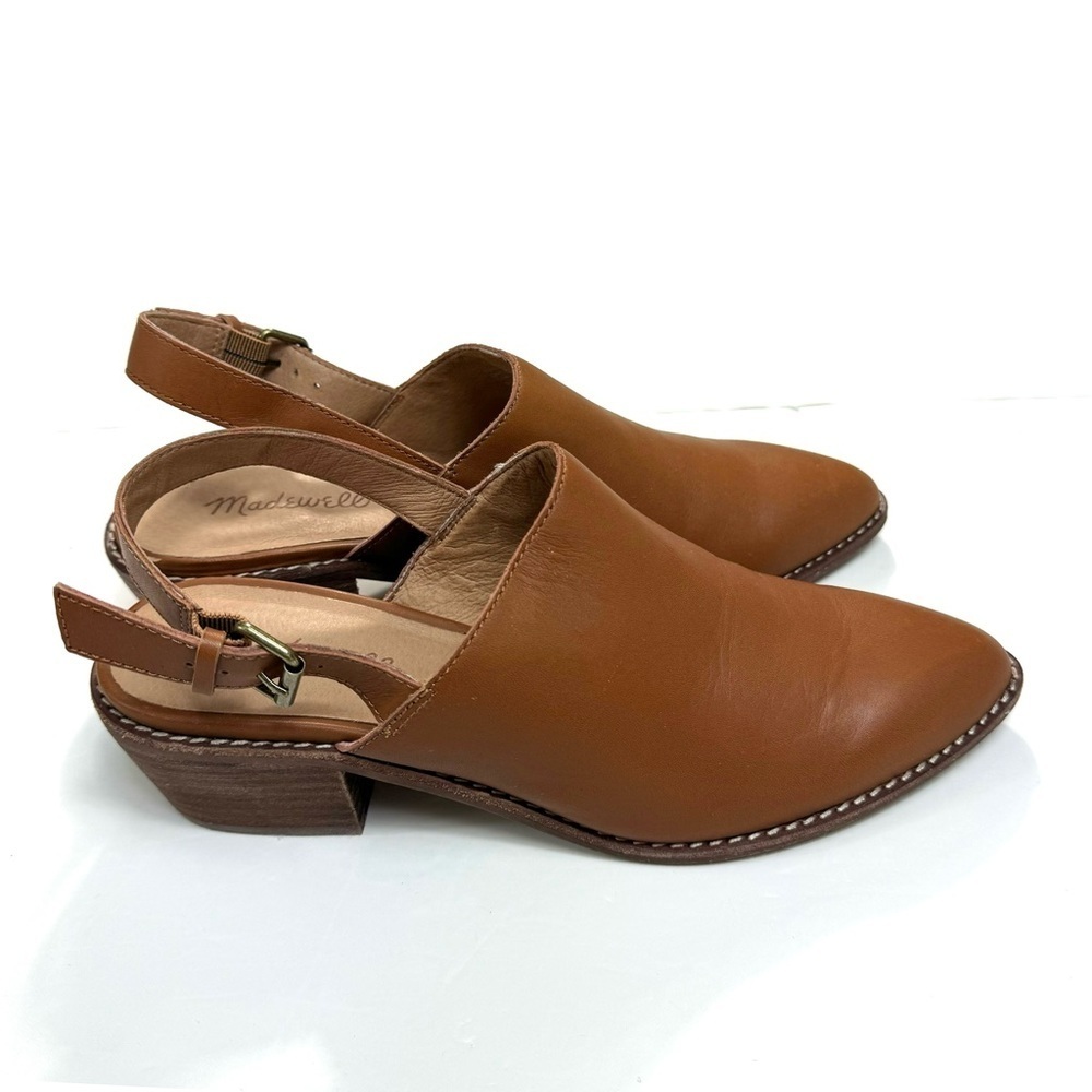 Madewell The Jess Slingback Block Heel Mule in Camel Tan Size 8.5 - Picture 5 of 11